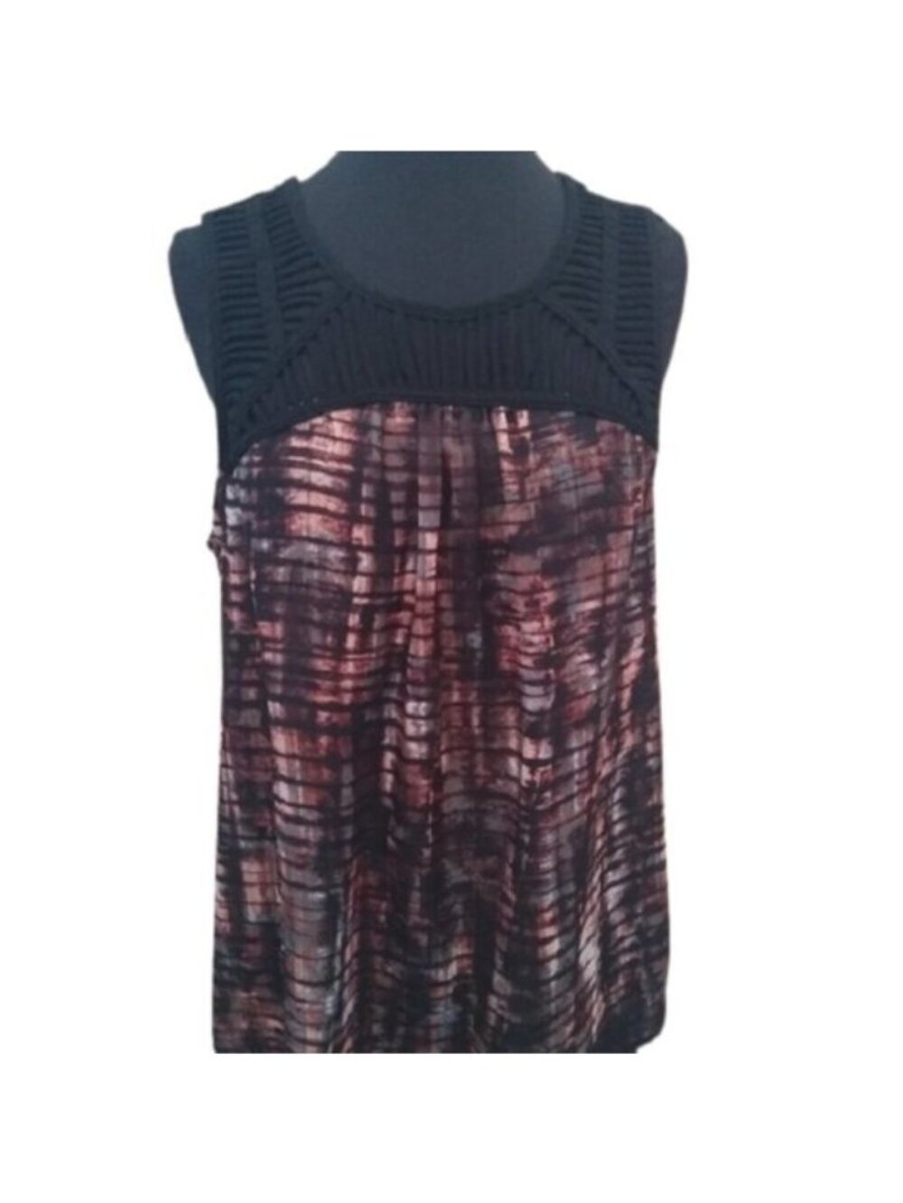 Mossimo Caged Woven Neckline Blouse, Size Large